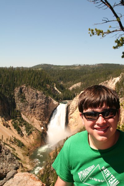Trip (140).JPG - Kris in front of the Lower Yellowstone Falls